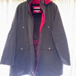 Nautica Women's Grey Ski Jacket with Pink Lining